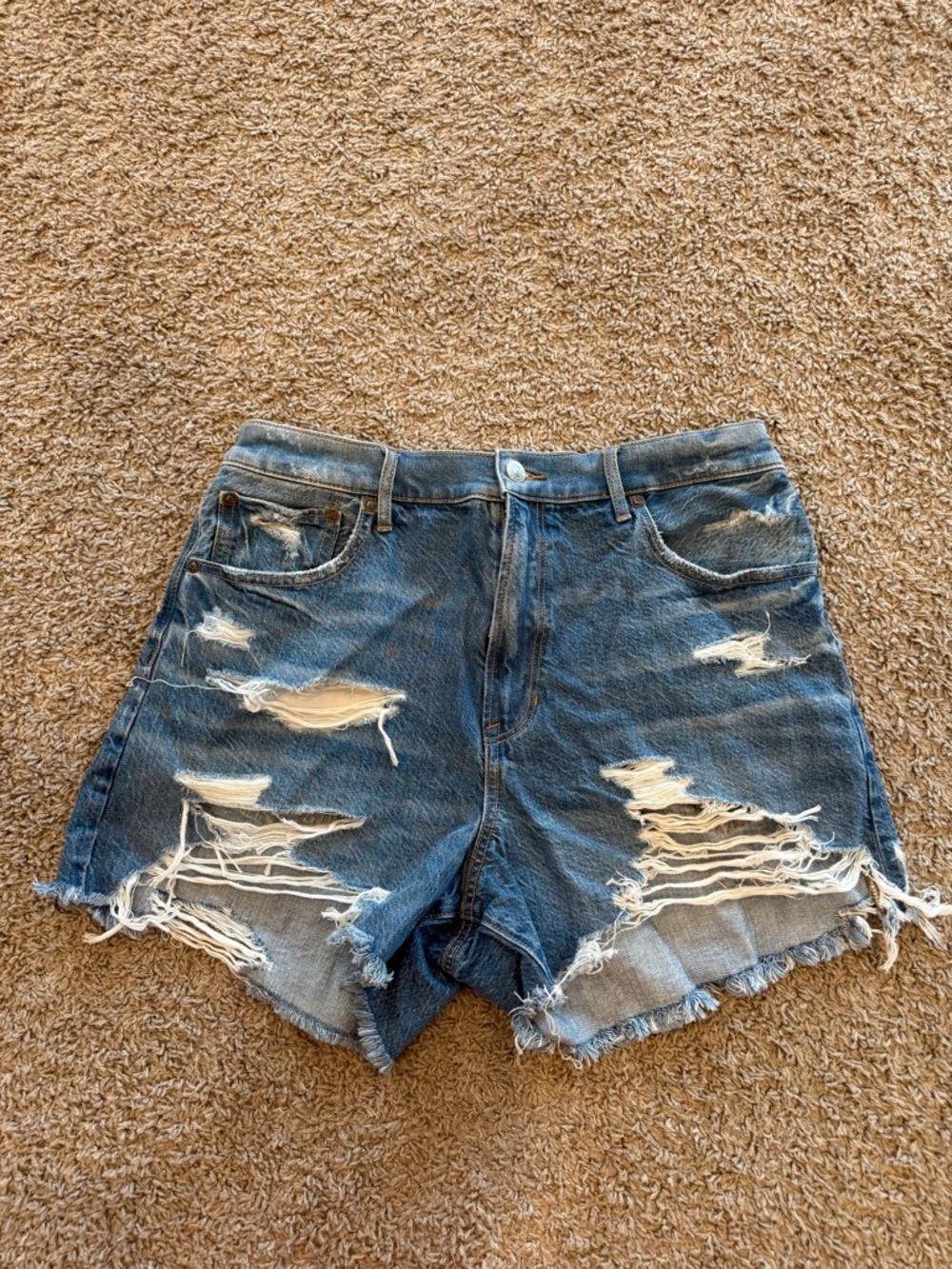 NWT American Eagle Highest Rise 90’s Boyfriend Raw Hem Denim Shorts Sz 12/31W